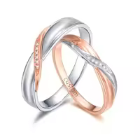 TOUPOP Sterling Silver Moissanite Couples Rings Wedding Band Sets-style_name:I Moissanite Wedding Ring Set