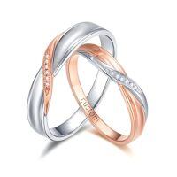 wholesale TOUPOP Personalized Engraved Moissanite Couples Rings Wedding Band Sets For Him And Her Sterling Silver Engagement Ring Wedding Anniversary Valentine's Day 10k 14k 18k -style_name:I Moissanite Wedding Ring Set