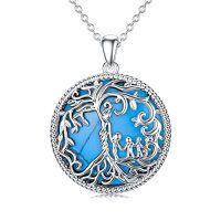 wholesale TOUPOP Christmas Gifts For Mom Tree Of Life Mother Necklace 925 Sterling Silver Mother And Daughter/son Jewelry Birthday Gifts For Women Grandma Wife -style_name:Turquoise-3 Children