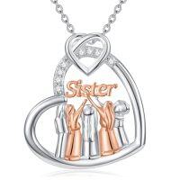 wholesale Sister Necklaces Valentines Day Gifts For Her Sister Necklace S925 Sterling Silver Sister Pendant Necklace Best Friends Necklace Sister Jewelry, Gifts For Sister Women Friends Birthday -style_name:E - 5 Sister Necklace