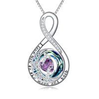 wholesale TOUPOP Birthstone Necklace For Women 925 Sterling Silver Moon And Star Pendant Necklaces I Love You To The Moon And Back Jewelry Anniversary Birthday Gifts For Her Wife Girlfriend Mom -color_name:02-Feb-Amethyst
