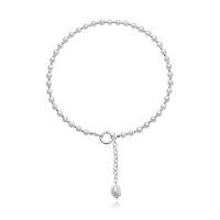 wholesale 925 Sterling Silver Pearl Beaded Necklace With Toggle Clasp Baroque Pearl Drop-Pearl-2