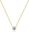 wholesale 14K Gold Moissanite Necklace D Color VVS1 0 5 2Ct Brilliant Cut 18 Chain-0-4
