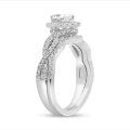 wholesale S925 Sterling Silver Ring Set Elegant Bridal Band With Pear Diamond Halo Design-0-2