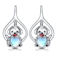 wholesale TOUPOP 925 Sterling Silver Animal Earrings For Women | Hypoallergenic Leverback Hoop Earrings | Christmas Anniversary Birthday Jewelry Gifts For Mom Wife Girlfriend Sister Friend -style_name:Dog
