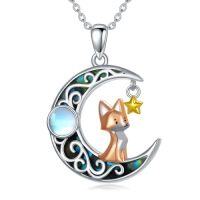 wholesale Animal Necklace 925 Sterling Silver Animal Pendant Women Jewelry Christmas Gifts For Women -style_name:Celtic Moon Fox