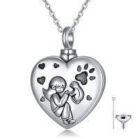 wholesale Urn Necklaces For Ashes 925 Sterling Silver Dog/cat/wolf Ash Necklace Cremation Pendant Keepsake Memorial Jewelry Christmas Gifts For Women Pet Lovers -style_name:3-Dog