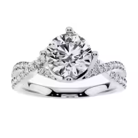 TOUPOP 10k/14k/18k Gold D Color Moissanite Engagement Ring-style_name:A Moissanite