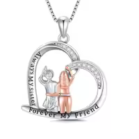 TOUPOP 925 Sterling Silver Sisters Necklace Pendant Jewelry Gift-style_name:5-Sister Necklace