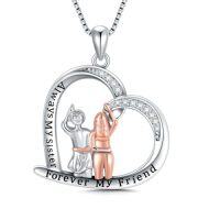 wholesale Sister Christmas Gifts From Sister 925 Sterling Silver Sisters Necklace Friendship Pendant Jewelry Birthday Christmas Gifts For Women Best Friend -style_name:5-Sister Necklace