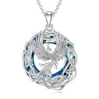 wholesale Phoenix Necklace S925 Sterling Silver Crystal Phoenix Pendant Necklace Jewelry Gifts For Women Her Mom -color_name:Blue-b