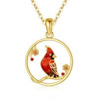 TOUPOP 14K Gold & Stone Animal Necklaces for Women-style_name:Cardinal Necklace