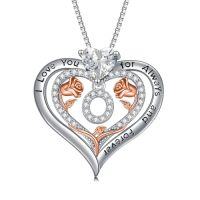 wholesale TOUPOP Christmas Gifts For Women,s925 Sterling Silver Heart Rose A To Z Initial Letter Pendant Necklace With Forever Love Heart Jewelry Valentien Mothers Day Birthday Gifts For Her Wife Mom Sister Girlfriend -style_name:Letter O
