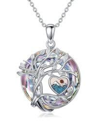 wholesale TOUPOP Crystal Mustard Seed Necklace S925 Sterling Silver Tee Of Life Pendant Faith Jewelry Gifts For Women -style_name:Mustard seed Purple