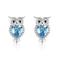 TOUPOP Sterling Silver Moonstone Earrings For Women Drop Stud Animal Jewelry Gifts-style_name:I-Owl