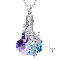 wholesale TOUPOP Urn Necklaces For Ashes Sterling Silver Cremation Jewelry For Ashes Urns For Human Ashes Pendant Necklace With Funnel Filler Kit -style_name:Double Dragonfly Necklace