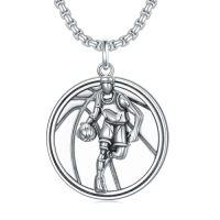 wholesale Guitar Necklace S925 Sterling Silver Sport Pendant Necklace Music Necklaces Jewelry Gifts For Guitar Basketball Lovers Women Father's Day Gifts For Dad Husband Men Father Son Christmas Anniversary Graduation -style_name:Basketball