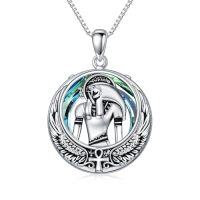 wholesale TOUPOP Egyptian Necklace Sterling Silver Egypt God Pendant With Blue Circle Crystal Jewelry Gifts For Women Men -style_name:Ra
