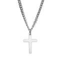 wholesale 925 Sterling Silver  4MM Cuban Link Cross Pendant Necklace for Men-0-0