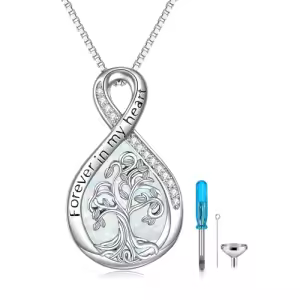 Tree of Life Urn Necklace(White Opal)