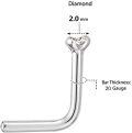 wholesale 925 Sterling Silver Plated 14K White Yellow Gold Natural Cubic Zirconia (I2 I3) L Shaped Nose Ring 20G 0 03Ct-0-4