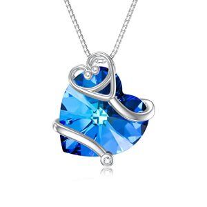 C-Stethoscope Necklace-Blue Heart Crystal