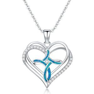 Heart Opal Cross Necklace