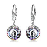 wholesale TOUPOP Nightmare Earring Jack Skellington Earrings Sterling Silver Crystal Jack And Sally Zero Earrings Jack Skellington Jewelry For Women Jack And Sally Drop Earring Skull Earrings Nightmare Earring Circle Crystal Gifts For Women Wife Girlfriend Daughter -color_name:Jack Skellington and Sally-Purple