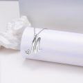 wholesale 18K White Gold Plated Sterling Silver Moissanite Heart Initial A-Z Necklace for Women-0-4