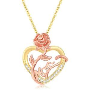 Rose Flower Heart Necklace-D