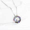 wholesale 925 Sterling Silver & Crystal Cute Smiling Panda Pendant Necklace - Adjustable Chain, Gift for Women-0-2