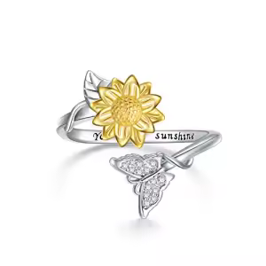 Sunflower Butterfly Ring