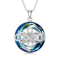 wholesale TOUPOP Celtic Knot Necklace 925 Sterling Silver Infinity Knot Necklace For Women Celtic Jewelry Irish Gifts For Women Girls Birthday Christmas -style_name:Infinity Kot Crystal Necklace
