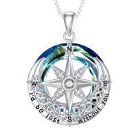wholesale TOUPOP Graduation Gifts For Her, Sterling Silver Birthstone Compass Necklace Celtic Knot Jewelry Gifts For Her Girlfriend Wife, I'd Be Lost Without You -color_name:04-April-White Zirconia