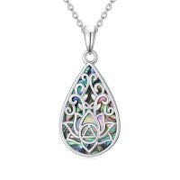 wholesale Abalone Lotus Necklace 925 Sterling Silver Lotus Flower Necklace Yoga Pendant Abalone Jewelry Christmas Gifts For Women -style_name:9-AA