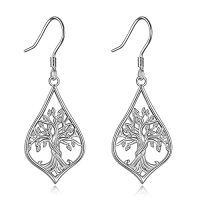 wholesale TOUPOP Sterling Silver Dangle Drop Earrings For Women Mom Flower Leverback Earrings Jewelry Christmas Anniversary Birthday Gifts -style_name:50-G-Tree of life