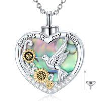 wholesale TOUPOP Heart Urn Necklaces For Ashes 925 Sterling Silver Cremation Jewelry For Ashes Memorial Keepsake Jewelry With Funnel Filler For Women -style_name:3-Hummingbird