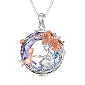 Crystal-Mom Daughter Necklace