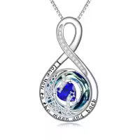 TOUPOP Sterling Silver Birthstone Moon And Star Pendant Necklace I Love You To The Moon And Back-color_name:09-Sept-Sapphire