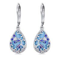 wholesale Butterlfy/dragonfly/bee/hummingbird/ladybug Earrings For Women Sterling Silver Turquoise Drop Dangle Earrings Jewelry Christmas Gifts For Women -style_name:Butterfly