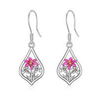 wholesale TOUPOP Sterling Silver Dangle Drop Earrings For Women Mom Flower Leverback Earrings Jewelry Christmas Anniversary Birthday Gifts -style_name:5-Dangle-Lily