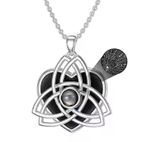 TOUPOP Sterling Silver & Stone Pendant Necklace For Women-style_name:Celtic Knot Necklace