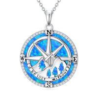 wholesale TOUPOP Christmas Gifts For Wife Compass Necklace Sterling Silver Compass Urn Necklace Cremation Jewelry For Women Wife Girlfriend Mother Sister -style_name:F02-Mountain