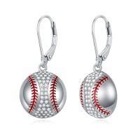 wholesale TOUPOP Baseball Basketball Volleyball Soccer Football Earrings Sterling Silver Leverback Sports Earrings Jewelry Gifts For Women Her -style_name:Baseball Earrings