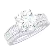 TOUPOP Sterling Silver Moissanite Bridal Engagement Wedding Ring Set-style_name:A Moissanite Ring