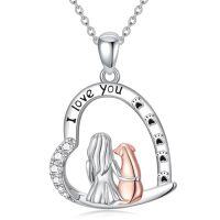 wholesale TOUPOP Heart Annimal Necklaces Sterling Silver Dog/horse/owl Necklace For Women Anniversary Birthday Christmas Gift For Sister Girlfriend Wife Mom -style_name:Dog B