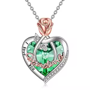 08 Aug-Grandma Necklace with Heart Crystal