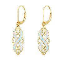 wholesale 925 Sterling Silver Celtic Knot Earrings Opal Dangle Earrings Celtic Irish Jewelry Christmas Gifts For Women -color_name:3-Gold Celtic Kont
