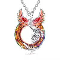 TOUPOP 925 Sterling Silver Crystal Phoenix Necklace Christmas Birthday Gifts For Women-style_name:Style 3-Fire Phoenix