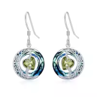 TOUPOP Sterling Silver Blue Crystal Moon Star Dangle Earrings-color_name:08-August-Peridot